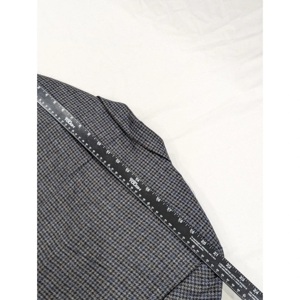New No Tags Chaps Blazer Sports Jacket Coat Lambswool Gray Houndstooth 48R‎ 50